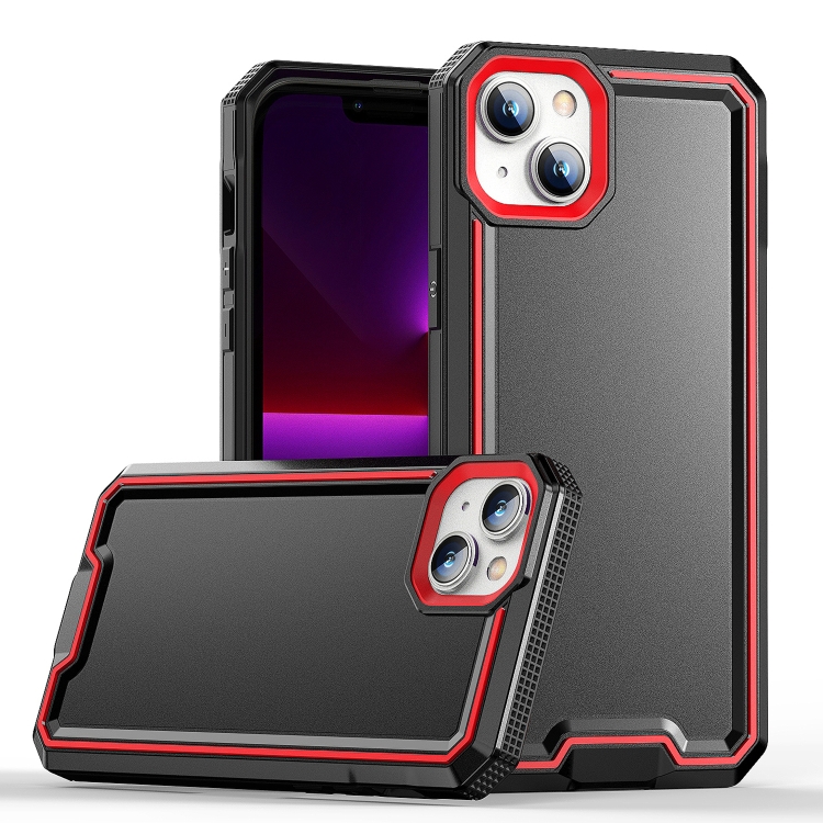 

For iPhone 13 Armour Two-color TPU + PC Phone Case(Black+Red)