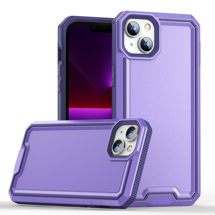 

For iPhone 13 Armour Two-color TPU + PC Phone Case(Purple)