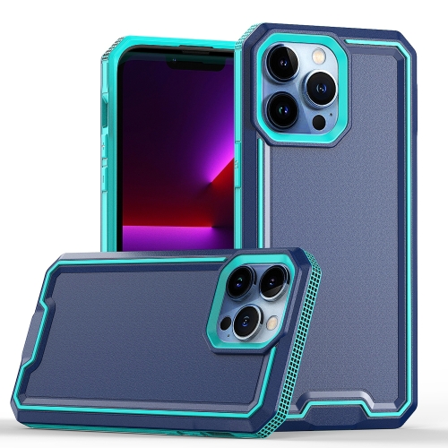 

For iPhone 13 Pro Armour Two-color TPU + PC Phone Case(Blue+Sky Blue)