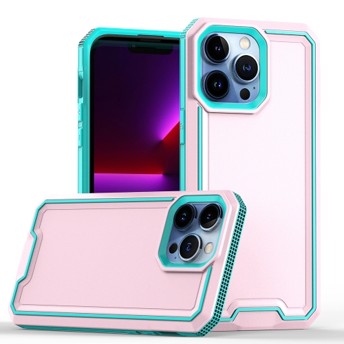 

For iPhone 13 Pro Armour Two-color TPU + PC Phone Case(Pink+Blue)