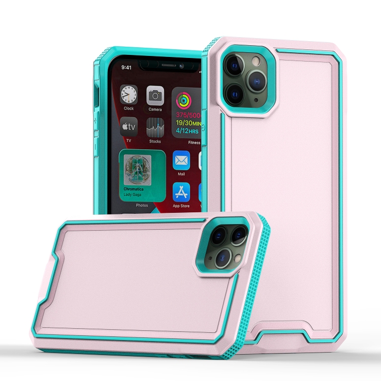 

For iPhone 11 Pro Max Armour Two-color TPU + PC Phone Case(Pink+Blue)