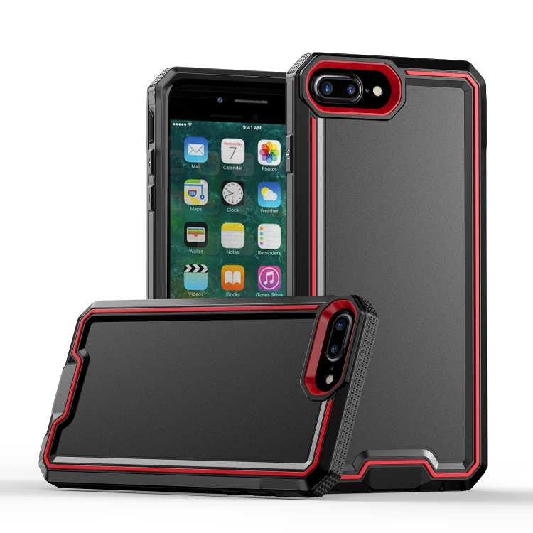 

For iPhone 8 Plus / 7 Plus Armour Two-color TPU + PC Phone Case(Black+Red)