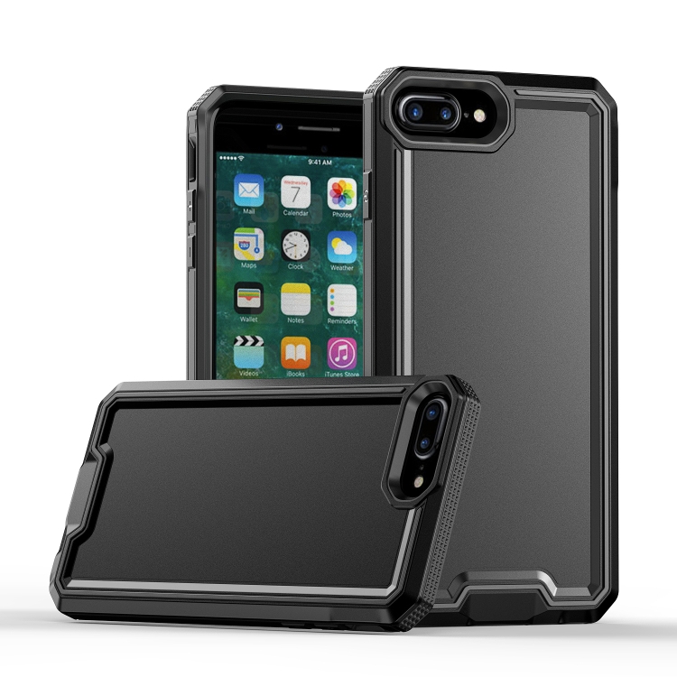 

For iPhone 8 Plus / 7 Plus Armour Two-color TPU + PC Phone Case(Black)