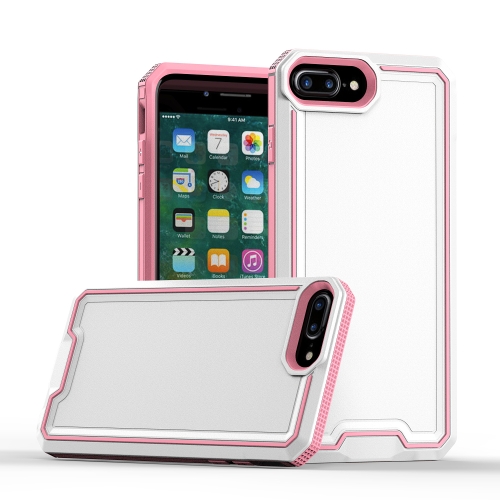 

For iPhone 8 Plus / 7 Plus Armour Two-color TPU + PC Phone Case(White+Pink)