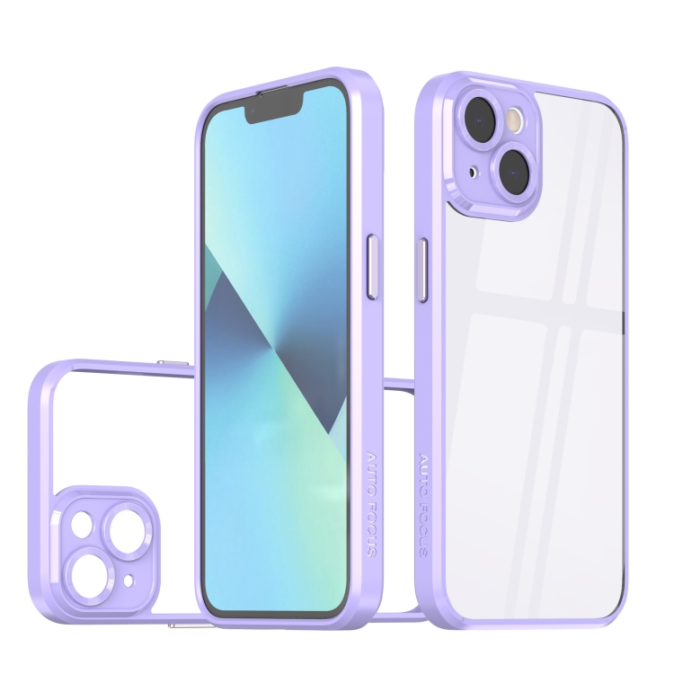 

For iPhone 13 Cool Armor Transparent Phone Case(Purple)
