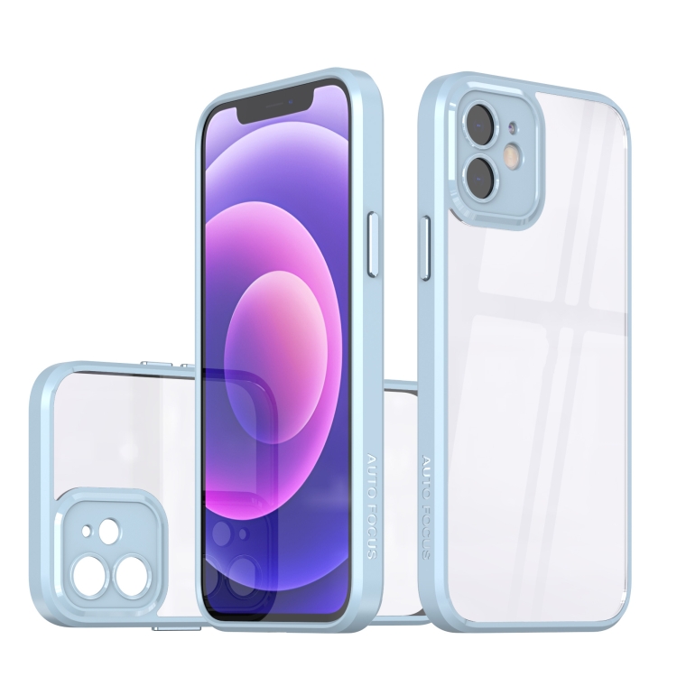 

For iPhone 12 Cool Armor Transparent Phone Case(Blue)
