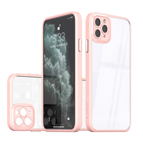 

For iPhone 11 Pro Max Cool Armor Transparent Phone Case(Pink)