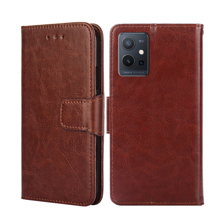 

For OPPO K10 5G Global Crystal Texture Flip Leather Phone Case(Brown)
