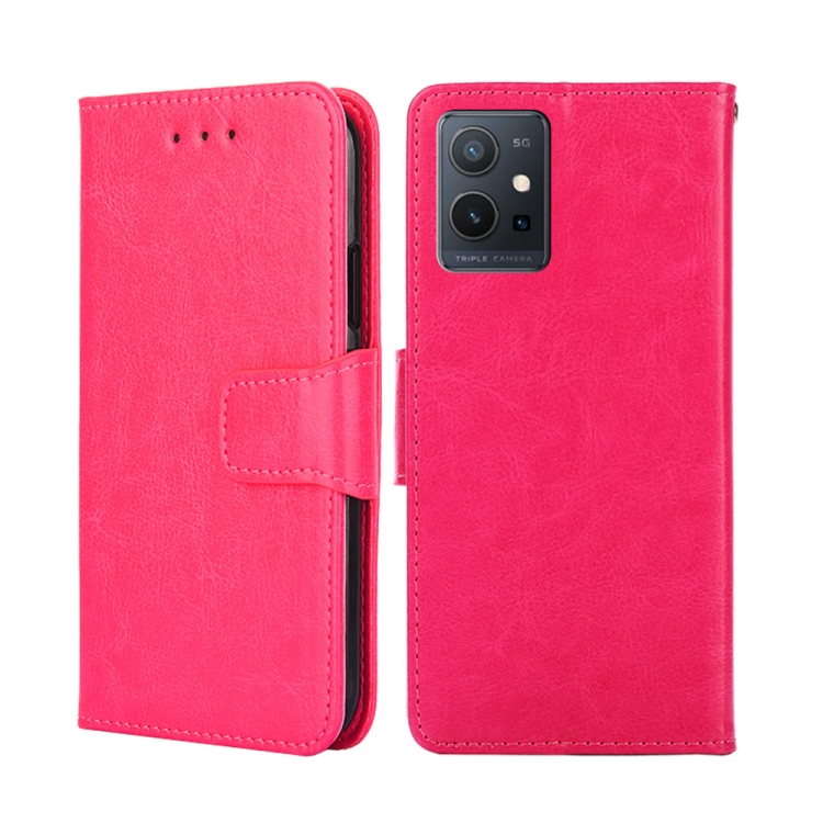 

For vivo Y52t Crystal Texture Flip Leather Phone Case(Rose Red)