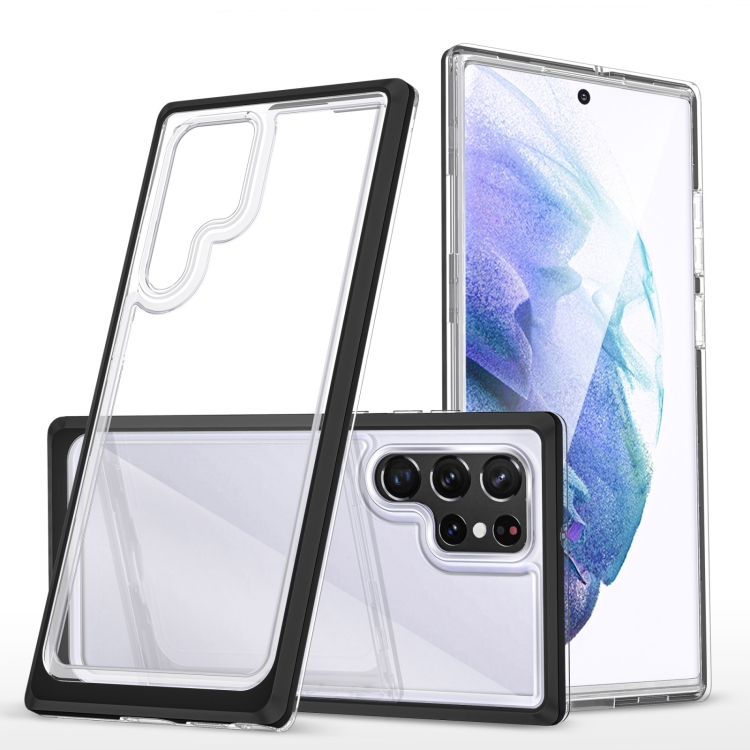 

For Samsung Galaxy S23 Ultra 5G Bright Series Clear Acrylic + PC + TPU Phone Case(Black)