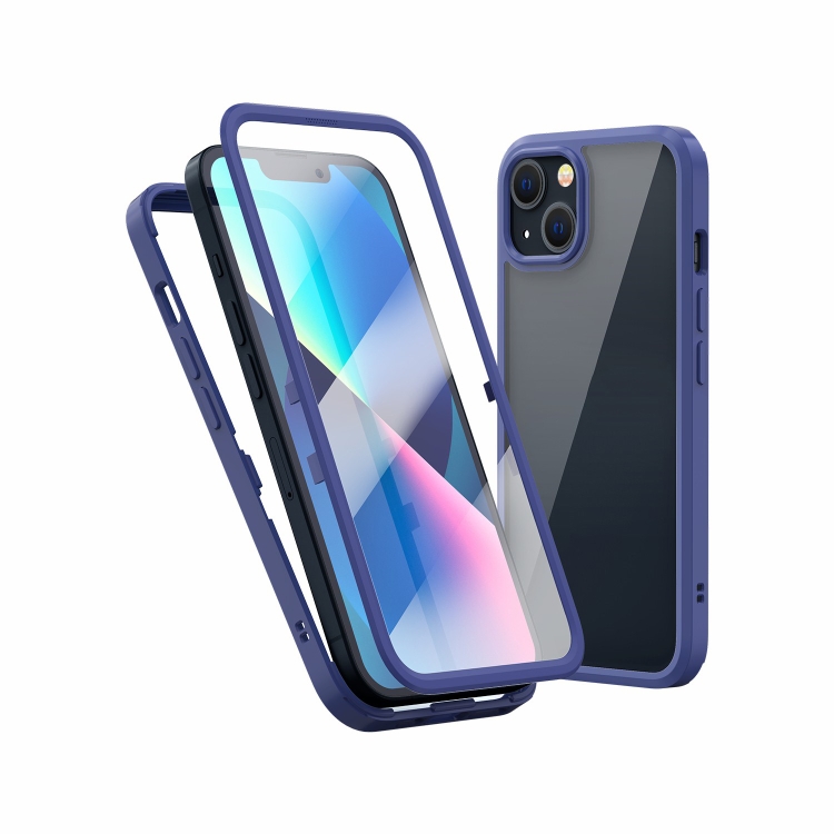 

For iPhone 13 Wintory Integrated PC Transparent Phone Case(Blue)