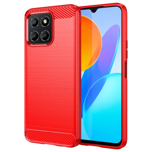 

For Honor Play 30 Brushed Texture Carbon Fiber TPU Phone Case(Red)