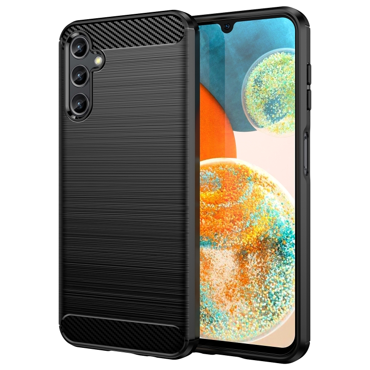 

For Samsung Galaxy A14 5G Brushed Texture Carbon Fiber TPU Phone Case(Black)