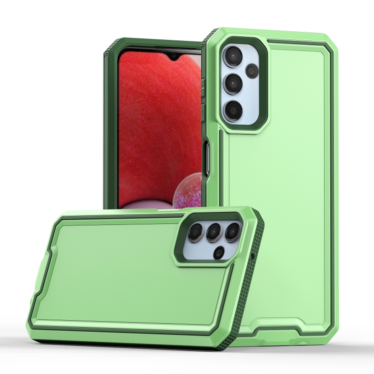 

For Samsung Galaxy A14 5G Armour Two-color TPU + PC Phone Case(Green+Grey)