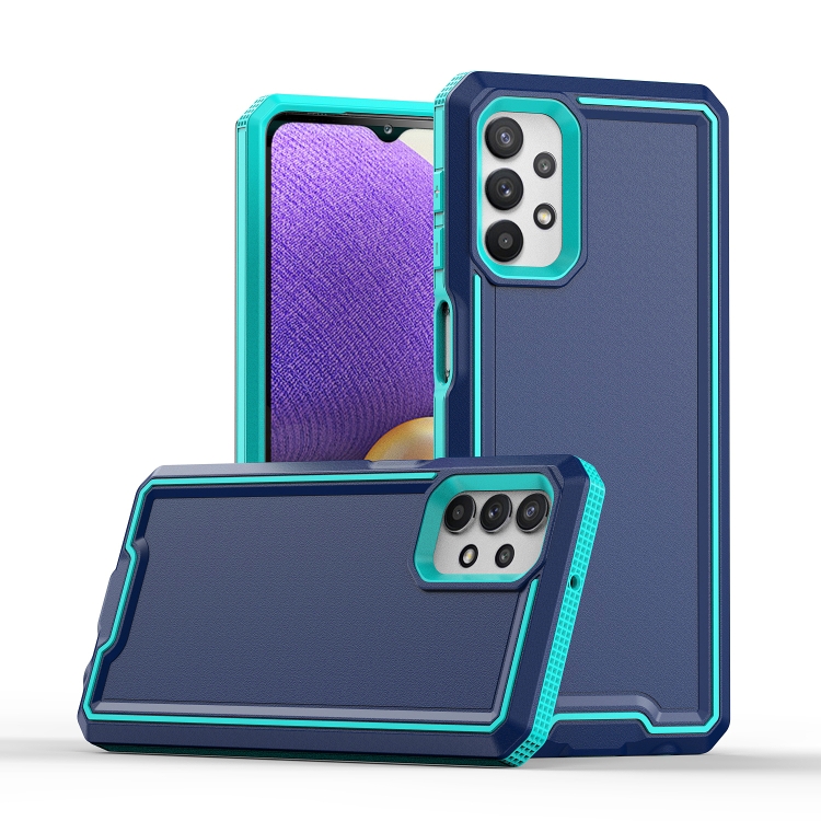 

For Samsung Galaxy A32 5G Armour Two-color TPU + PC Phone Case(Blue+Sky Blue)