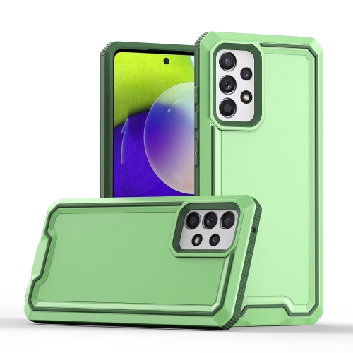 

For Samsung Galaxy A72 4G / 5G Armour Two-color TPU + PC Phone Case(Green+Grey)