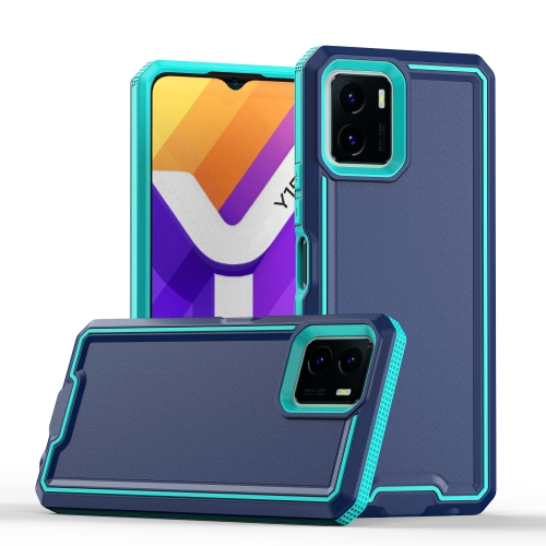 

For vivo Y15s 2021 / Y15a / Y01 4G Armour Two-color TPU + PC Phone Case(Blue+Sky Blue)