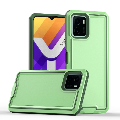 

For vivo Y15s 2021 / Y15a / Y01 4G Armour Two-color TPU + PC Phone Case(Green+Grey)