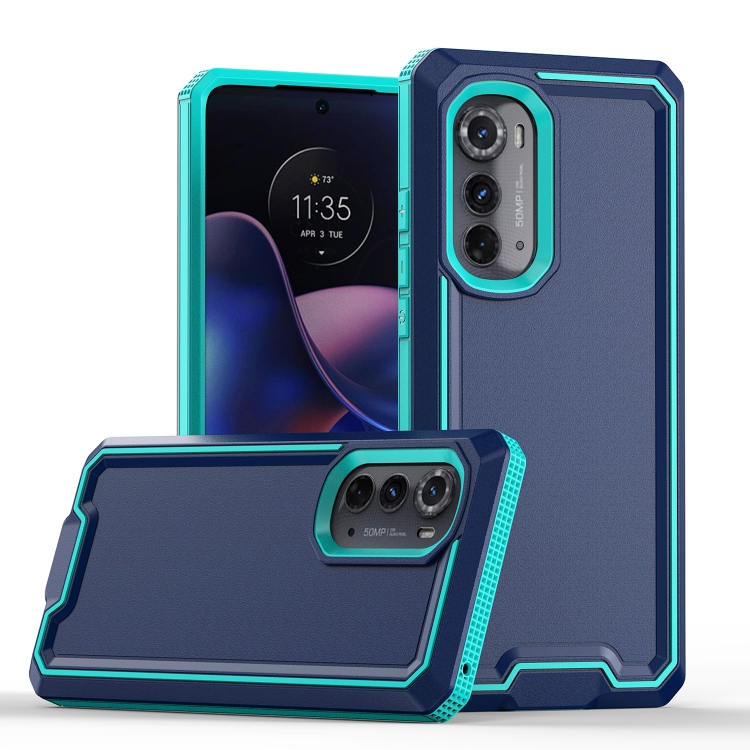 

For Motorola Edge 2022 Armour Two-color TPU + PC Phone Case(Blue+Sky Blue)