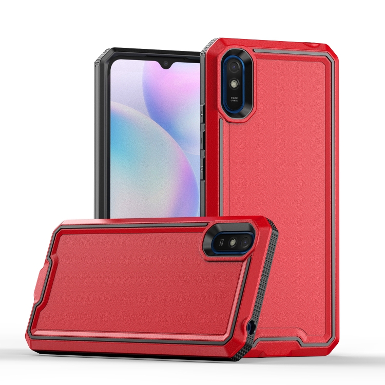 

For Xiaomi Redmi 9A Armour Two-color TPU + PC Phone Case(Red+Black)