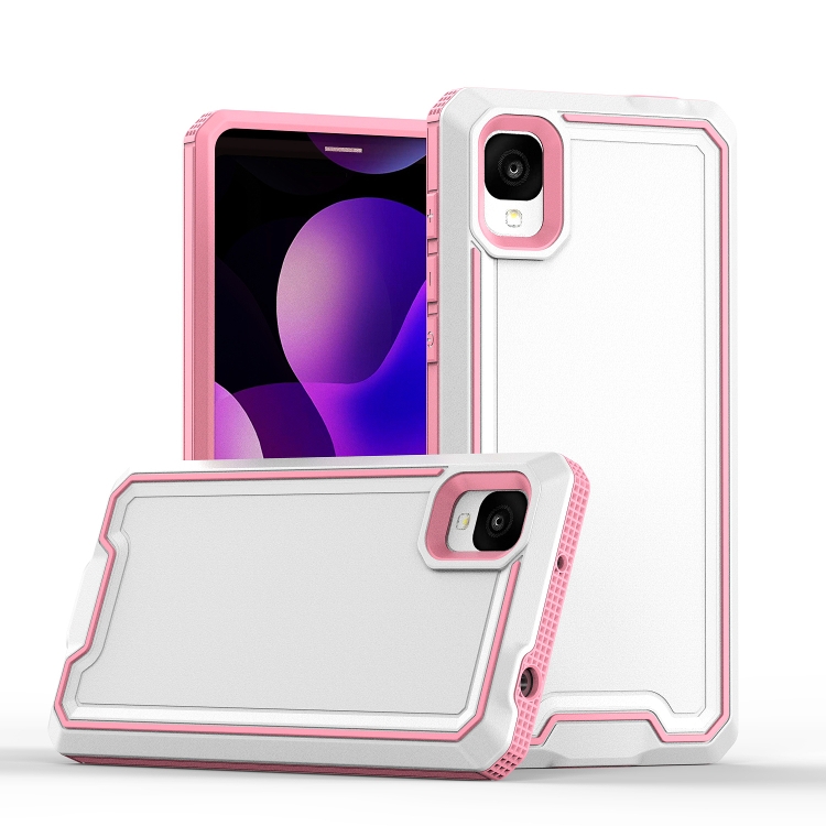 

For TCL ION z Armour Two-color TPU + PC Phone Case(White+Pink)