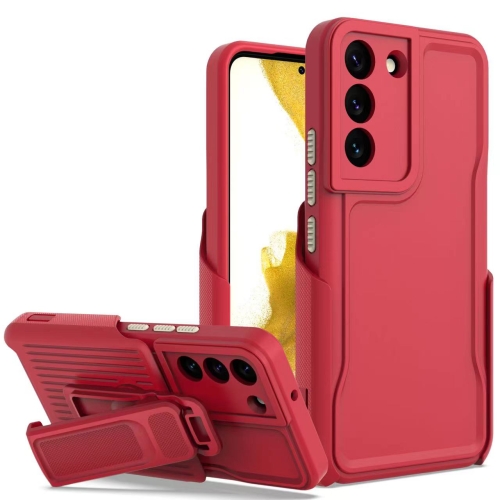

For Samsung Galaxy S23 5G Explorer Series Back Clip Holder PC Phone Case(Red)