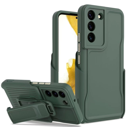 

For Samsung Galaxy S23+ 5G Explorer Series Back Clip Holder PC Phone Case(Dark Green)