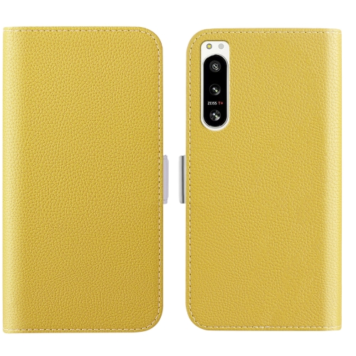 

For Sony Xperia 5 IV Candy Color Litchi Texture Leather Phone Case(Yellow)