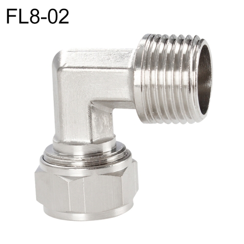 

FL8-02 LAIZE 10pcs Nickel Plated Copper Trachea Quick Fitting Twist Elbow Lock Female Connector