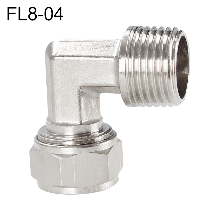 

FL8-04 LAIZE Nickel Plated Copper Trachea Quick Fitting Twist Elbow Lock Female Connector