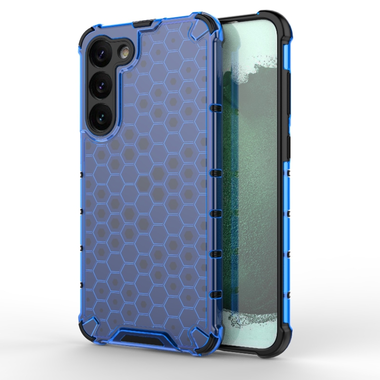 

For Samsung Galaxy S23+ 5G Shockproof Honeycomb PC + TPU Protective Phone Case(Blue)