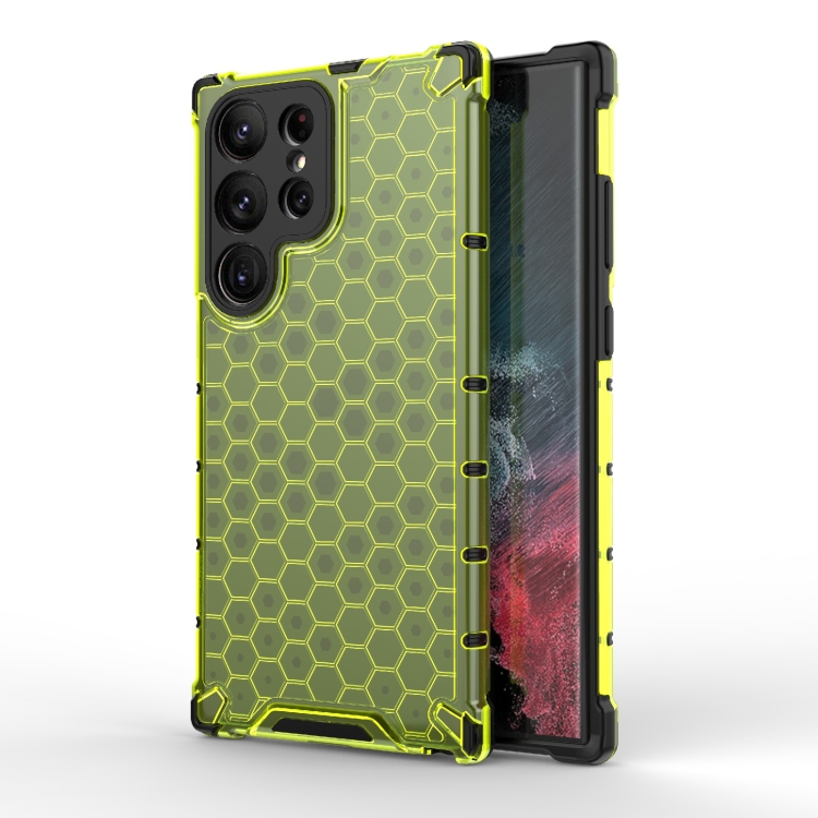 

For Samsung Galaxy S23 Ultra 5G Shockproof Honeycomb PC + TPU Protective Phone Case(Green)