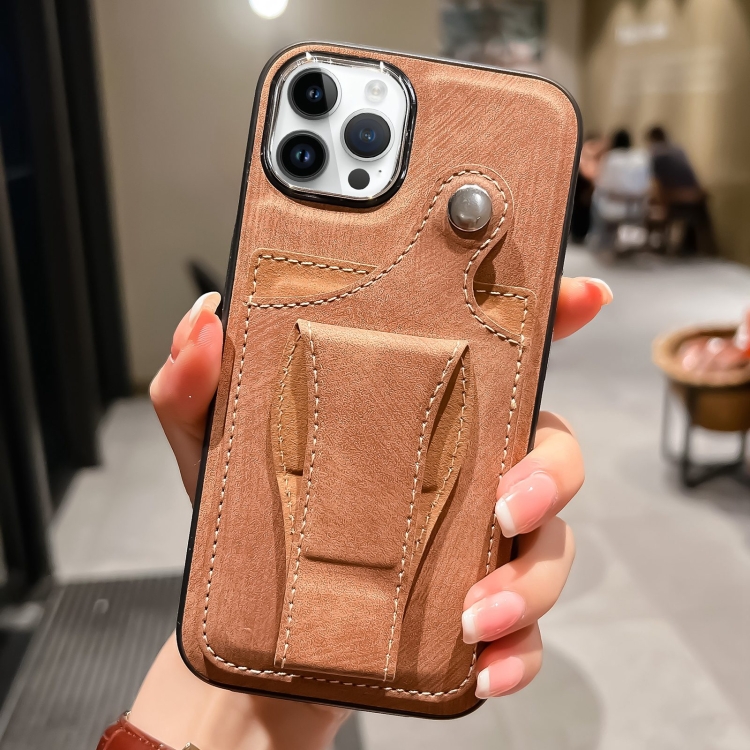 

For iPhone 14 Pro Side Leather Rotation Card Holder Phone Case(Brown)