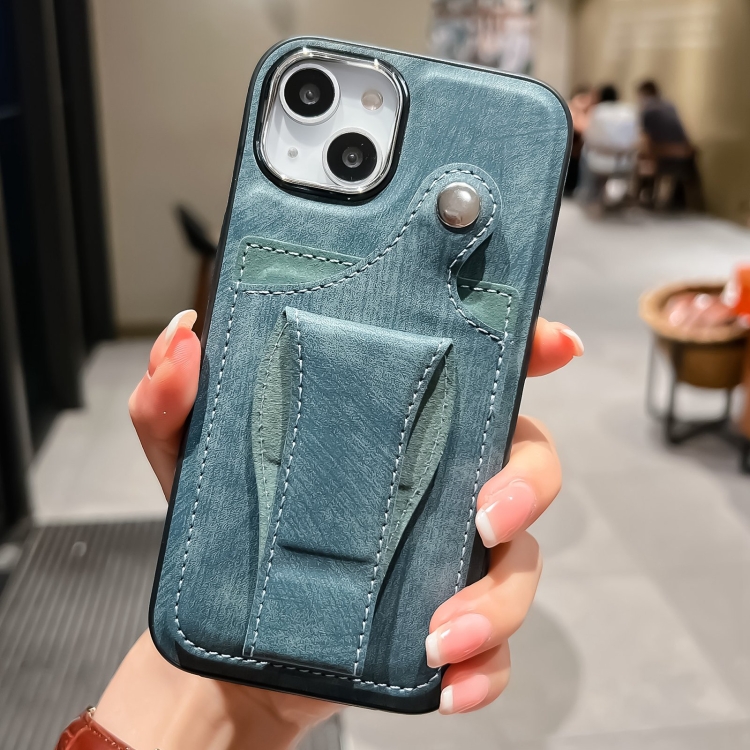 

For iPhone 14 Side Leather Rotation Card Holder Phone Case(Green)