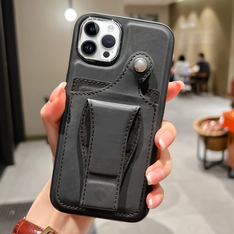 

For iPhone 13 Pro Side Leather Rotation Card Holder Phone Case(Black)