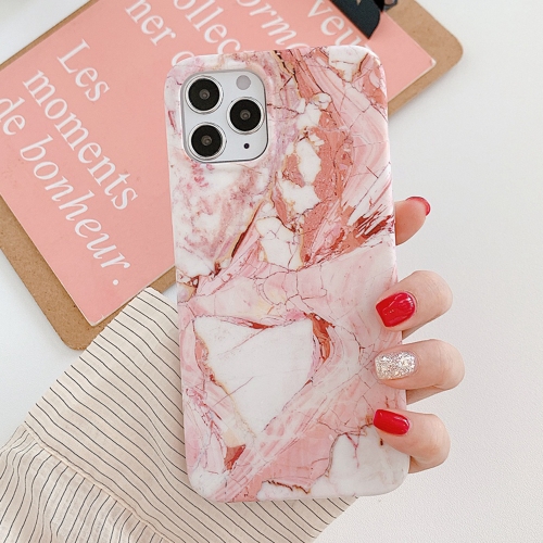 

For iPhone 14 Plus Marble Frosted TPU Phone Case(Pink)