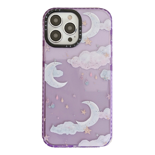 

For iPhone 14 Plus Marshmallow Cloud Pattern Phone Case(Purple)