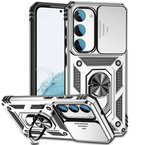 

For Samsung Galaxy S23 5G Sliding Camshield Holder Phone Case(Silver)
