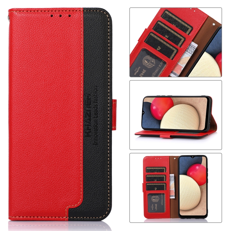 

For Samsung Galaxy S23 ultra 5G KHAZNEH Litchi Texture Leather RFID Phone Case(Red)