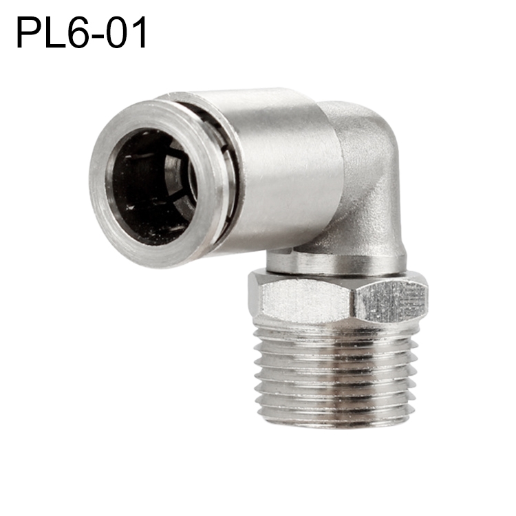 

PL6-01 LAIZE Nickel Plated Copper Elbow Male Thread Pneumatic Quick Fitting Connector
