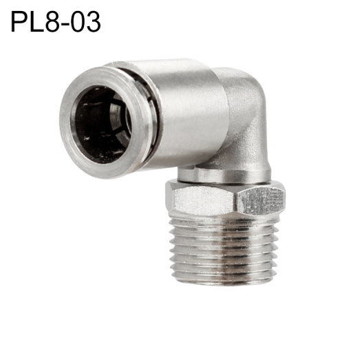 

PL8-03 LAIZE Nickel Plated Copper Elbow Male Thread Pneumatic Quick Fitting Connector