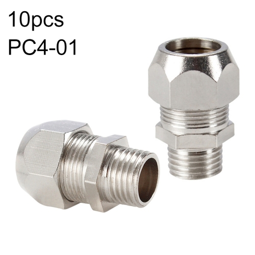 

PC4-01 LAIZE 10pcs Nickel Plated Copper Reducer Straight Pneumatic Quick Fitting Connector