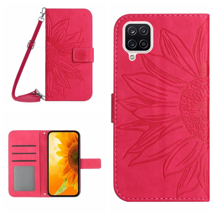 For Samsung Galaxy F62/M62 Skin Feel Sun Flower Pattern Flip