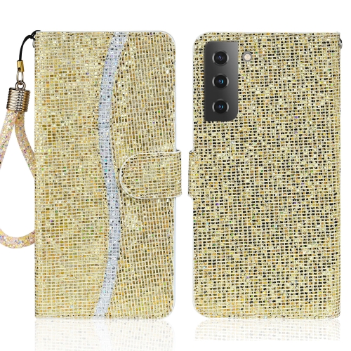 

For Samsung Galaxy S23 5G Glitter Powder Filp Leather Phone Case(Gold)