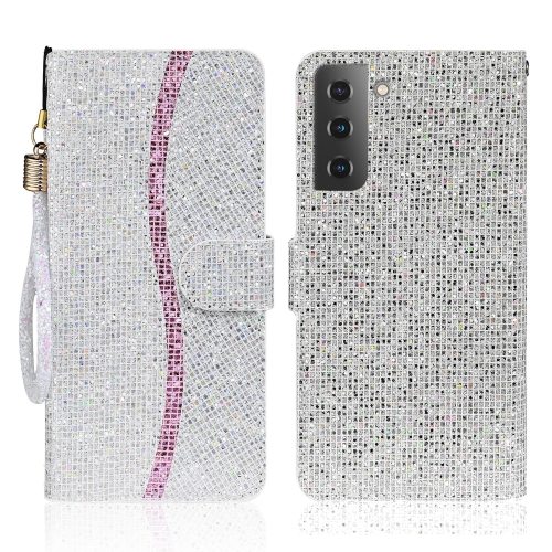 

For Samsung Galaxy S23+ 5G Glitter Powder Filp Leather Phone Case(Silver)