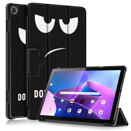 

For Lenovo Tab M10 10.1 3rd Gen 3-folding Magnetic Buckle Coloured Drawing Leather Smart Tablet Case(Big Eyes)