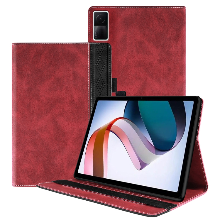 

For Xiaomi Redmi Pad 10.61 Splicing Series Tablet PC Leather Case(Red)