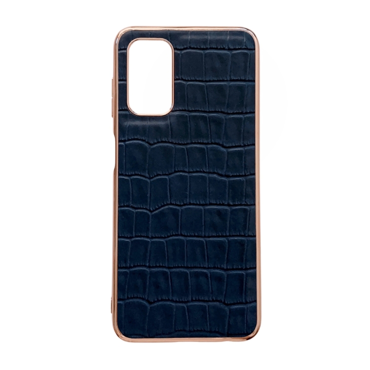 

For Samsung Galaxy A23 4G/5G Crocodile Texture Genuine Leather Electroplating Phone Case(Blue)