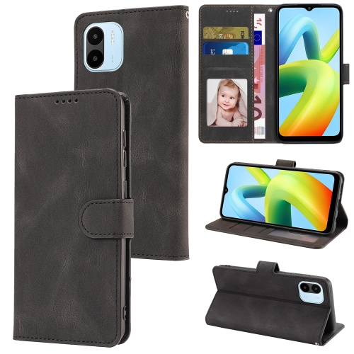 

For Xiaomi Redmi A1 Fantasy Classic Skin-feel Calfskin Texture PU Phone Case(Black)