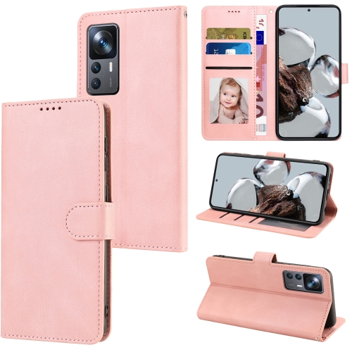 

For Xiaomi 12T/12T Pro/Redmi K50 Ultra Fantasy Classic Skin-feel Calfskin Texture PU Phone Case(Pink)